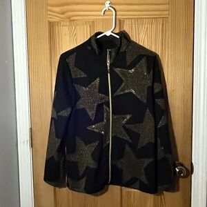 Vintage Onque Casuals Black and Gold Star Blazer